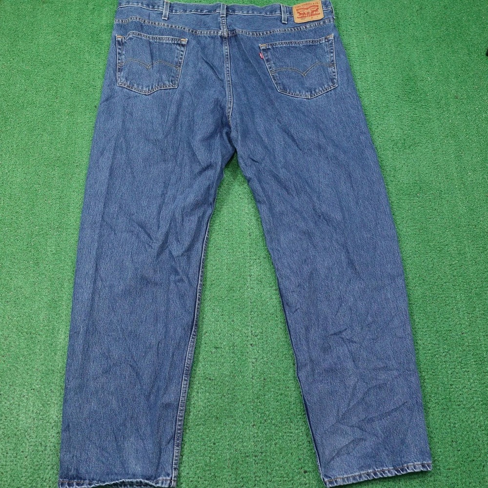 Levis 550 Jeans Mens 48x34 Blue Medium Wash Relaxed Fit Tapered Denim Pants - Picture 4 of 8